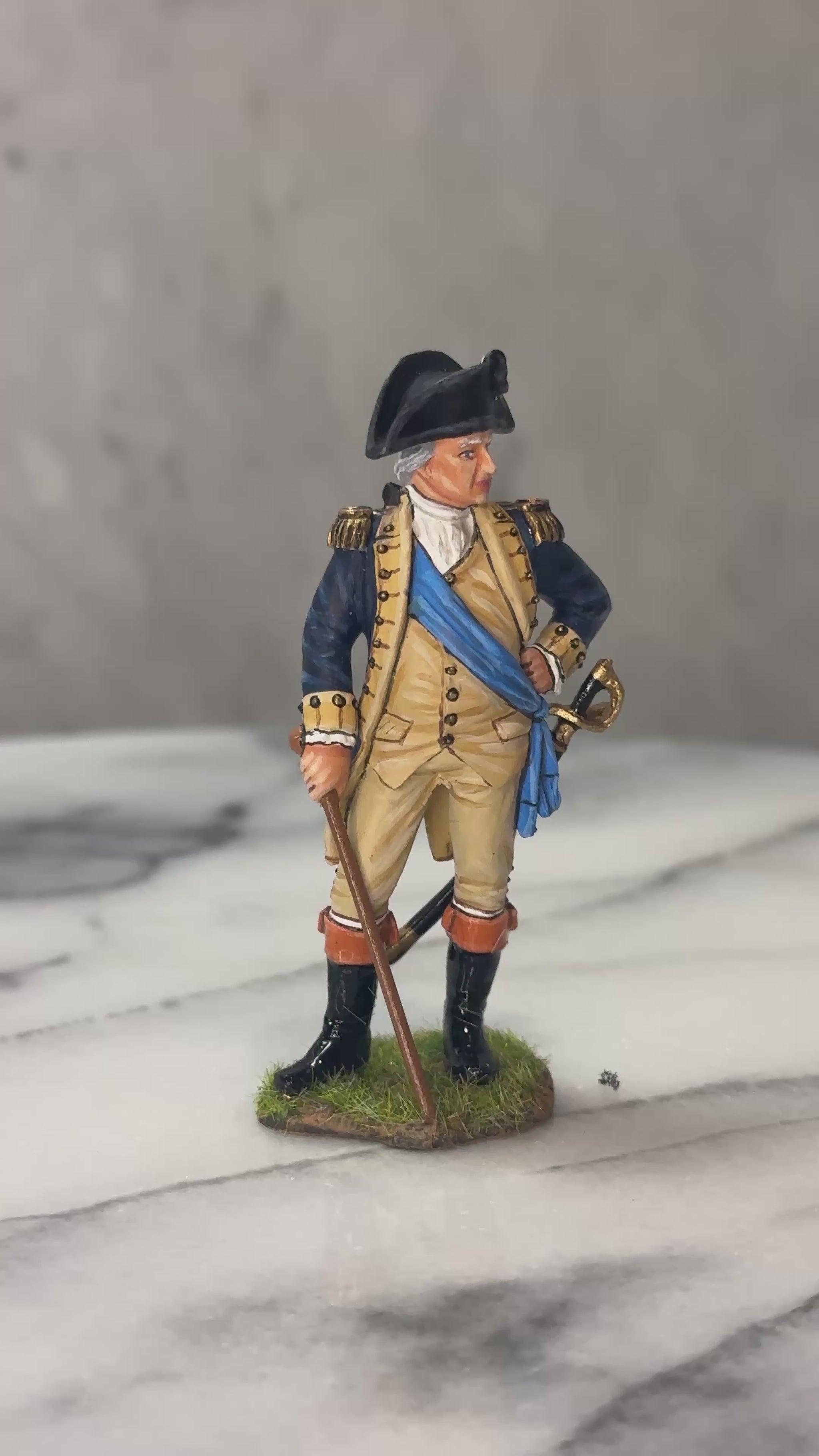 360 view of Toy Soldier military miniature George Washington.