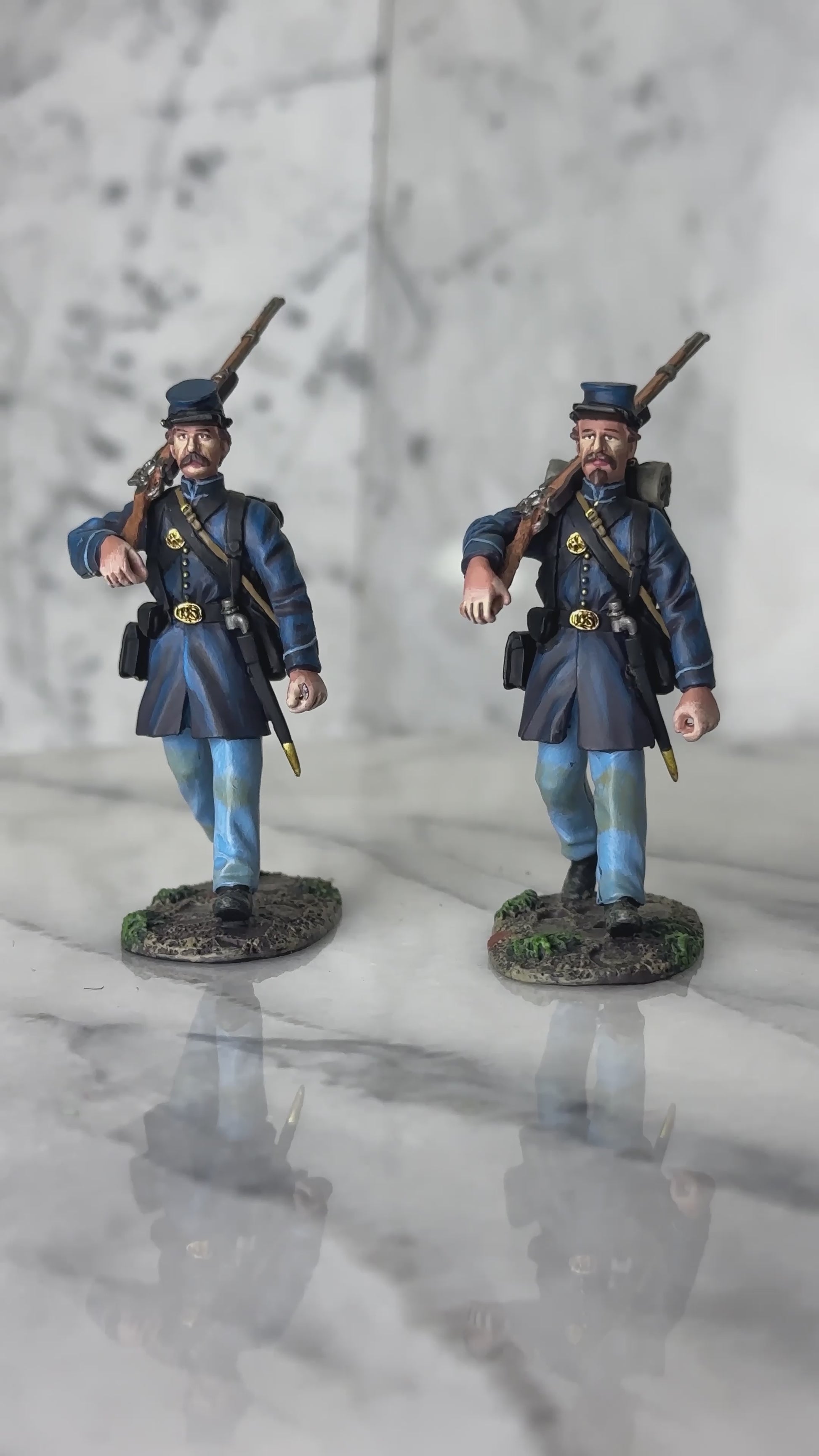 Union Forever: Two Union Infantry Marching military miniatures
