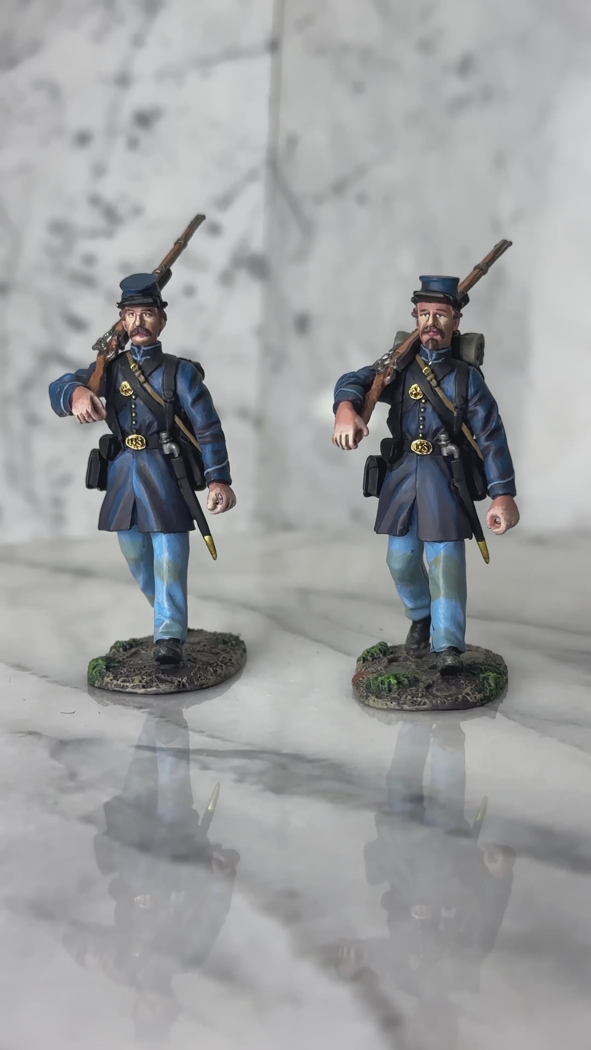 Union Forever: Two Union Infantry Marching military miniatures
