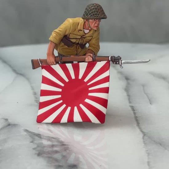360 view of toy soldier figurine Charging Flagbearer