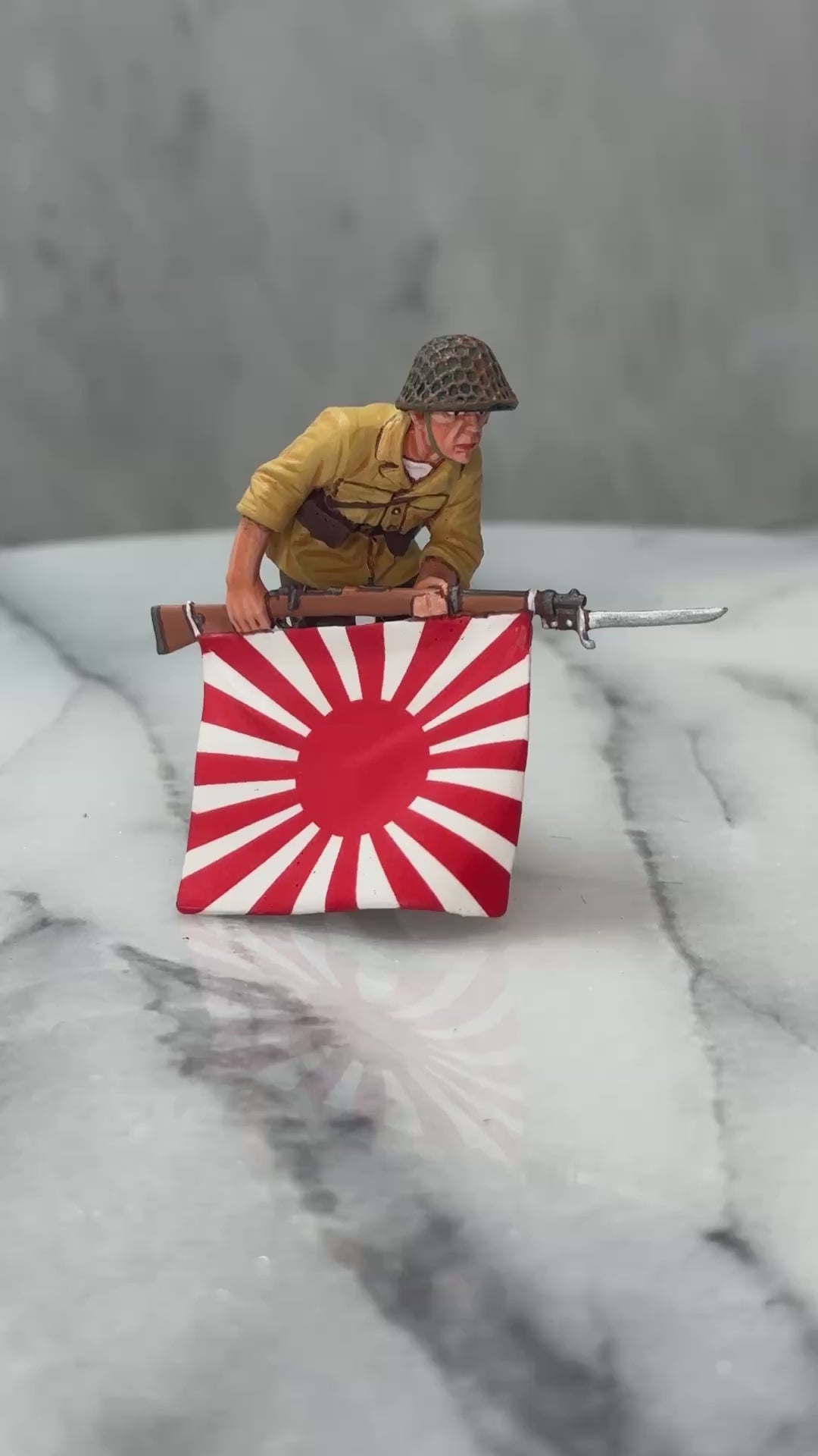360 view of toy soldier figurine Charging Flagbearer