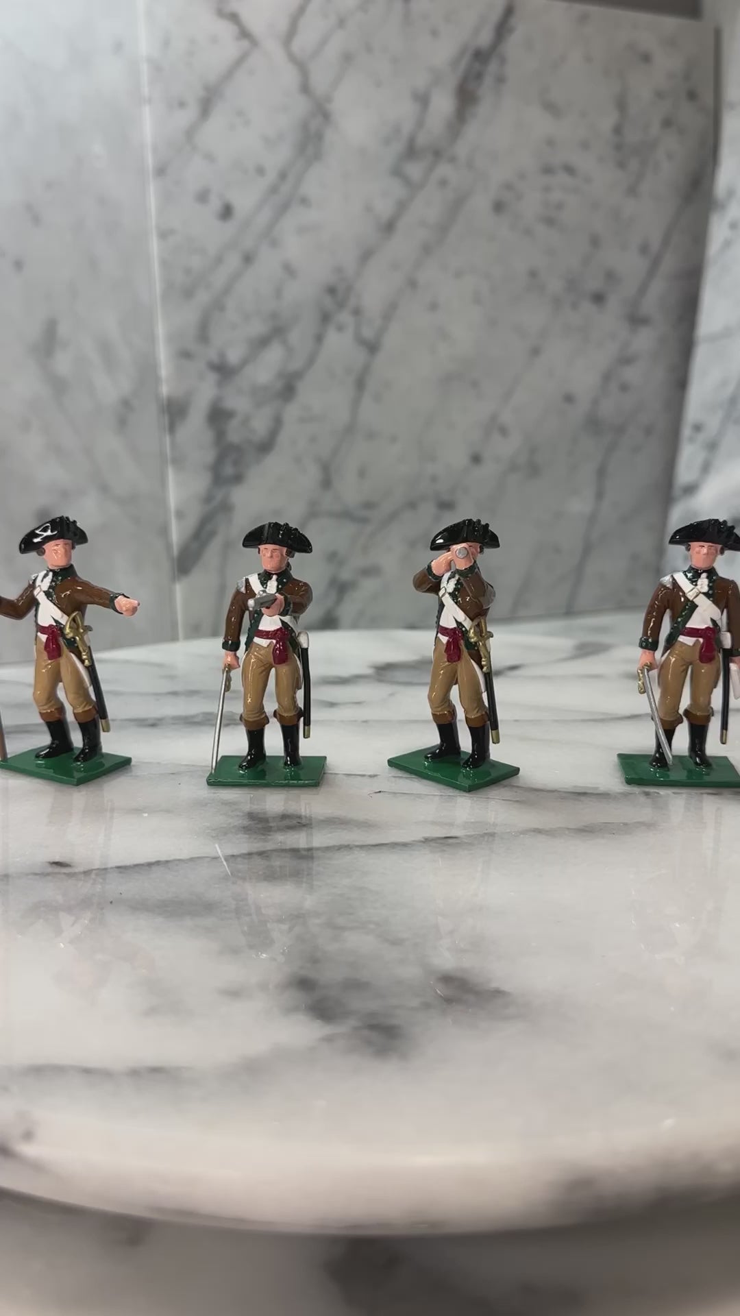 360 view of Collectible toy soldier miniature army men Pennsylvania State Marines figurines.