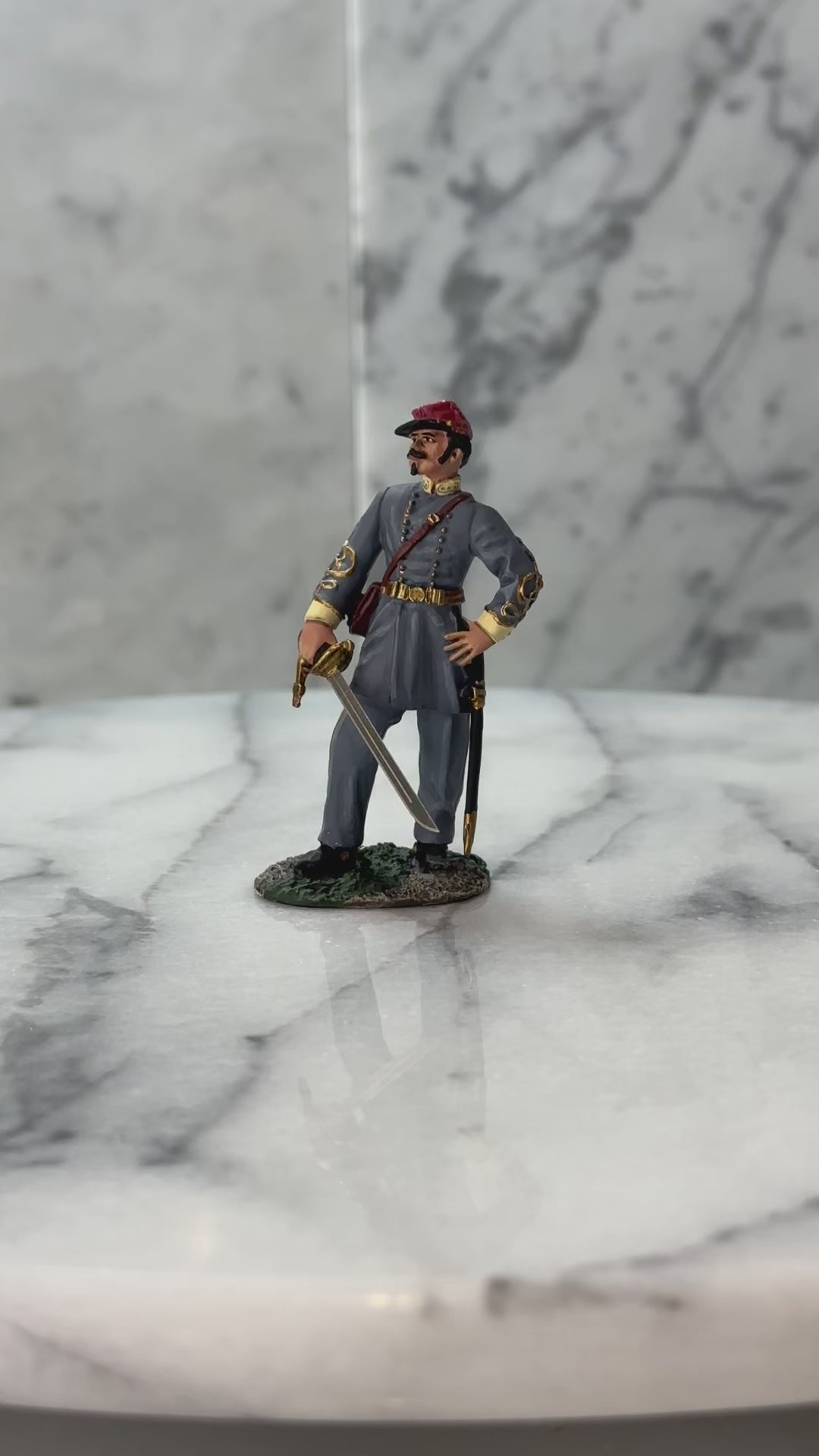 360 degree view of Collectible toy soldier miniature Confederate General P.G.T. Beauregard.