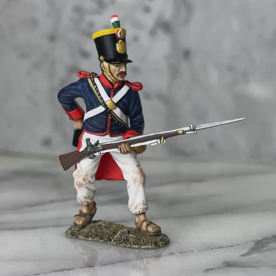 Santa Anna's Soldier Reaching for a Fresh Cartridge military miniature