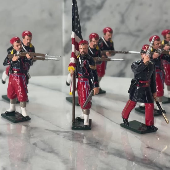 360 degree video of toy soldier set 5th New York Zouaves.