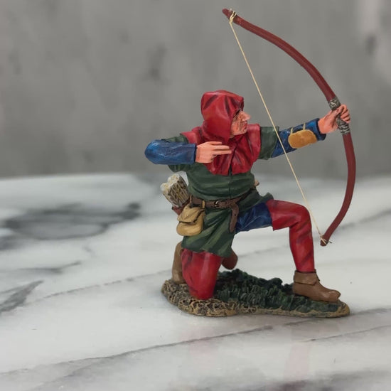 360 view of MK216 toy soldier Crusader Archer Kneeling.