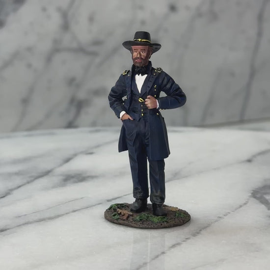 360 view of Collectible toy soldier miniature army men figurine Union General U.S. Grant.