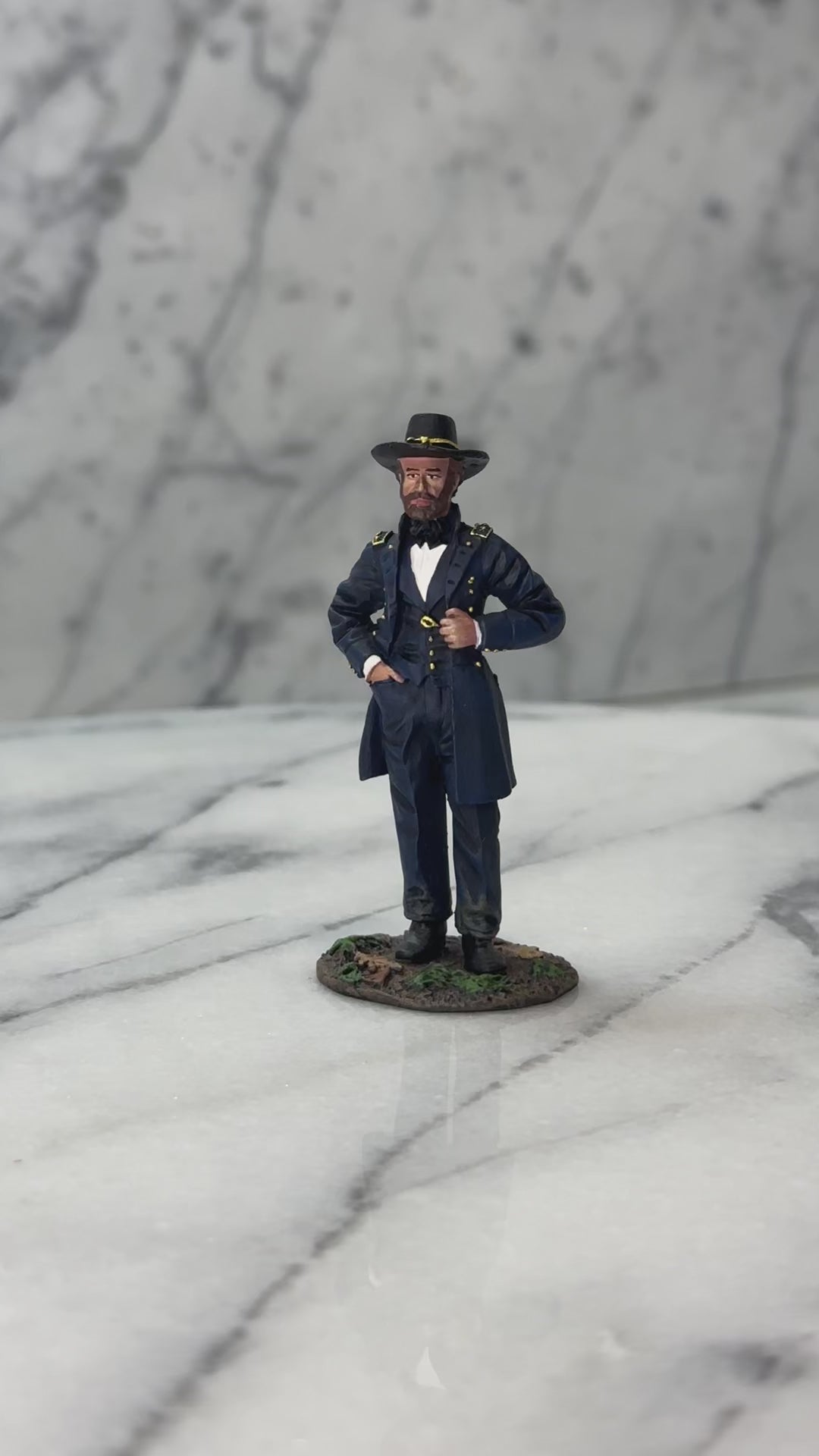 360 view of Collectible toy soldier miniature army men figurine Union General U.S. Grant.