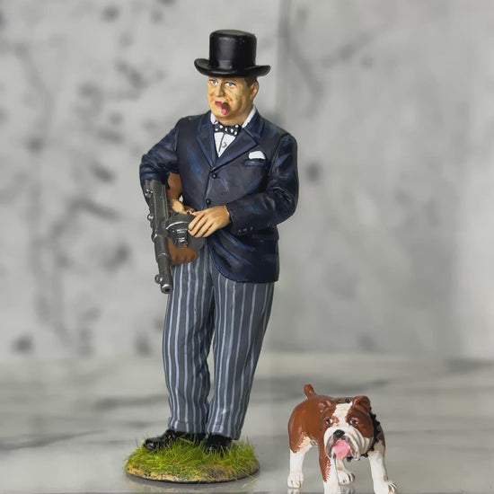 360 view of Winston S. Churchill miniature figurine.