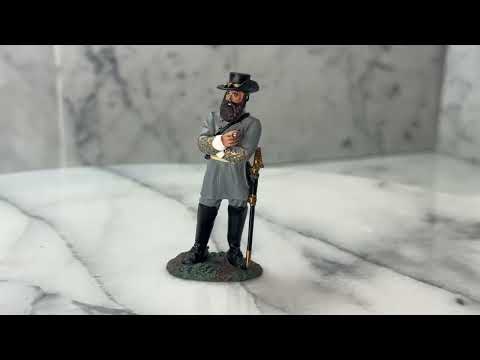 360 view of Collectible toy soldier miniature Confederate General James Longstreet.