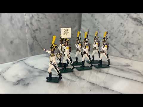 360 view of Collectible toy soldier army men set 33rd Regiment Line Infantry Marching.