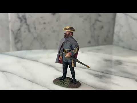 360 view of Collectible toy soldier miniature Confederate General J.E.B. Stuart.