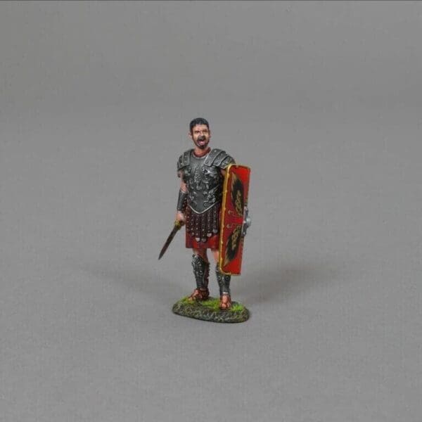 Collectible toy soldier miniature army men The Iberian General. He has a red shield.