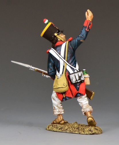 Mexican soldier shouting charging Alamo 1836 Texas Revolution military miniature 1/30 scale matte figure King and Country RTA128