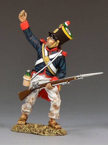 Mexican soldier shouting charging Alamo 1836 Texas Revolution toy soldier 1/30 scale matte figure King and Country RTA128