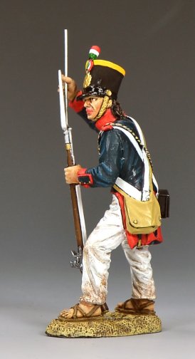 Mexican soldier using ramrod loading musket Alamo 1836 Texas Revolution model toy soldier 1/30 scale matte figure RTA131