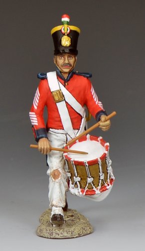Mexican army drummer advancing Alamo 1836 Texas Revolution toy soldier 1/30 scale matte figure King and Country RTA139