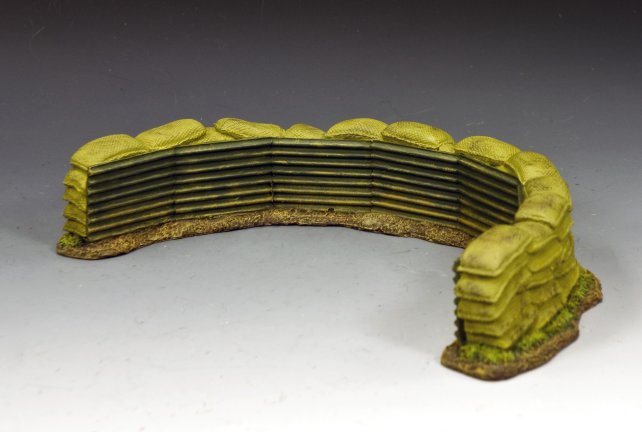 Vietnam sandbag emplacement diorama King and Country SP112 1/30 scale firebase defensive position for artillery and troops