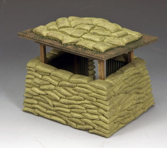 Vietnam guard post diorama King and Country SP115 1/30 scale sandbag bunker with removable roof military miniatures