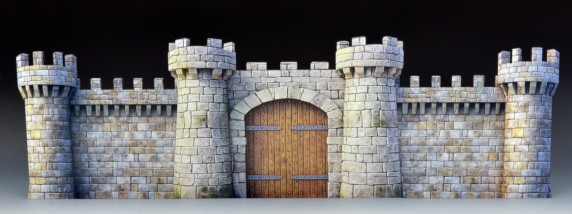 King & Country SP130 medieval castle facade backdrop diorama accessory for 1/30 scale knights and medieval toy soldiers
