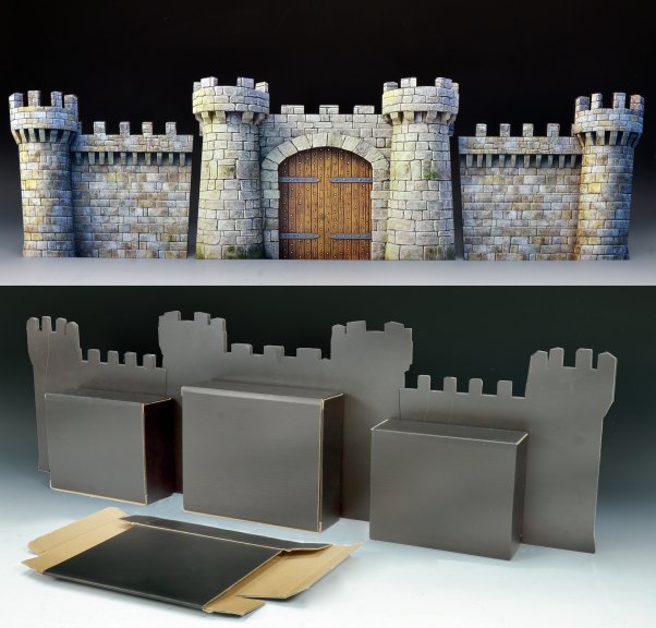 King & Country SP130 medieval castle facade backdrop diorama accessory for 1/30 scale knights and medieval toy soldiers