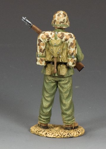 Standing Ready Marine. Military miniature WWII U.S. Marine with M1 Garand standing ready for inspection. 1/30 scale, hand-painted with matte finish.