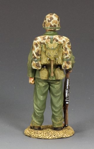 Stand At Ease Marine. 1/30 scale WWII U.S. Marine standing at ease with M1 Garand and full gear, awaiting orders. Matte finish.