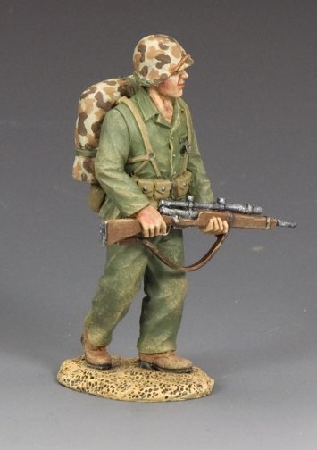 Walking Marine Sniper toy soldier military miniature.