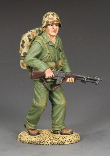 U.S. Marine with BAR model soldier.