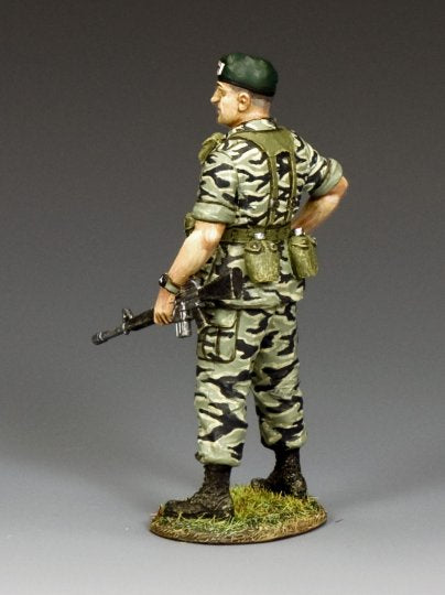 Rear side view of Green Beret Colonel in Tiger Stripes