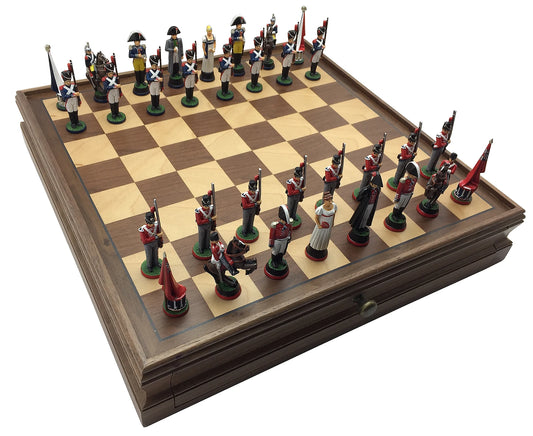 Toy soldier chess set Battle of Waterloo. Hand painted.