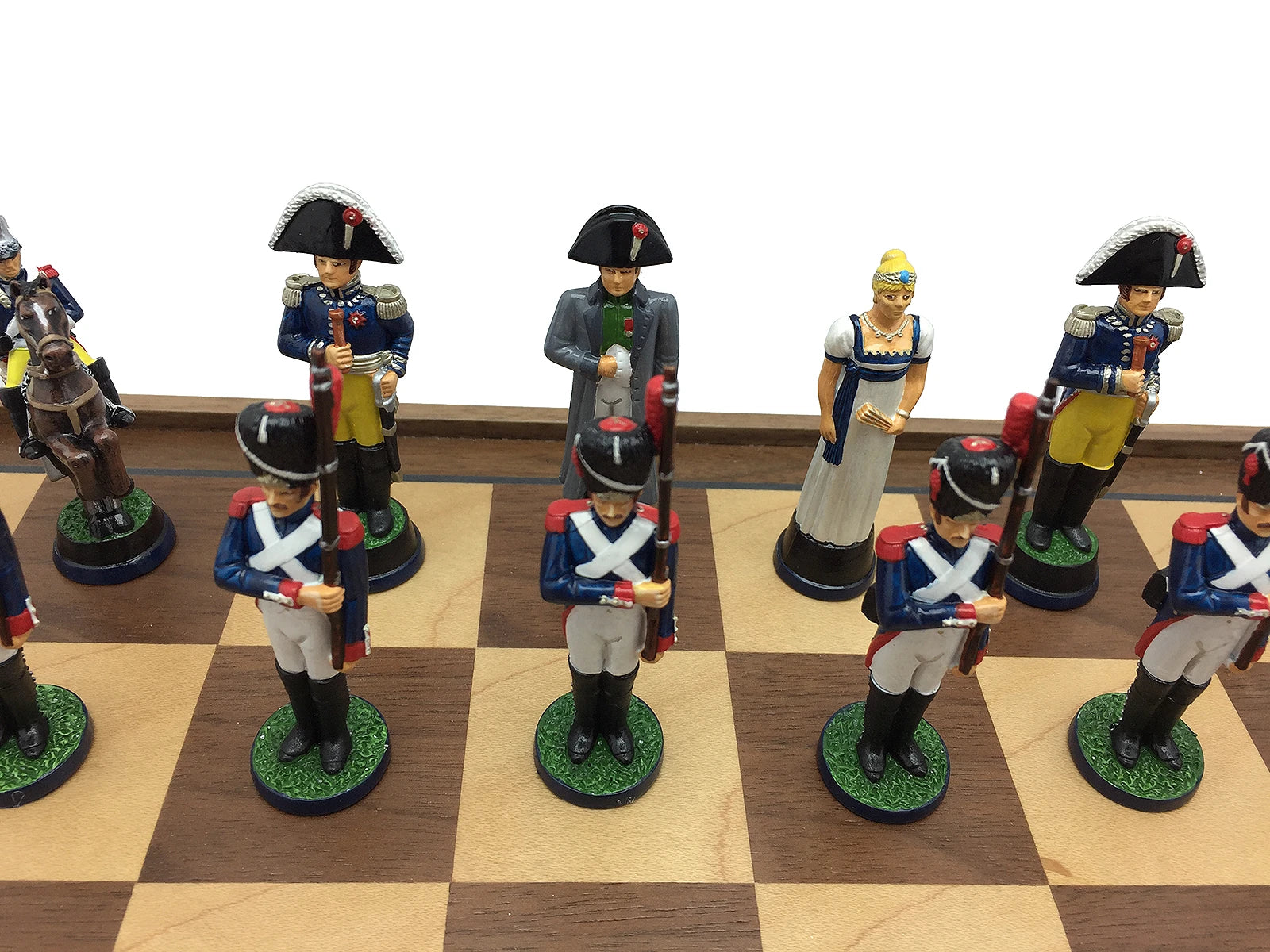 Toy soldier chess set Battle of Waterloo. Hand painted. French troops.