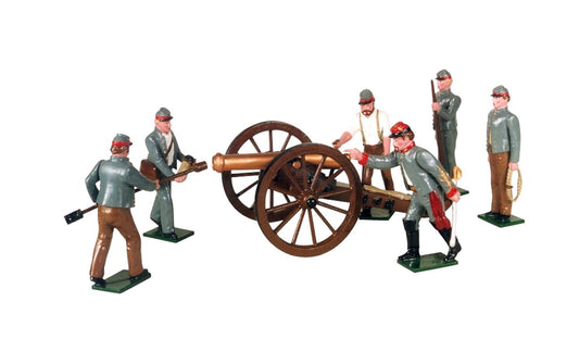 Collectible toy soldier miniature Confederate Artillery with a 12 Pounder.