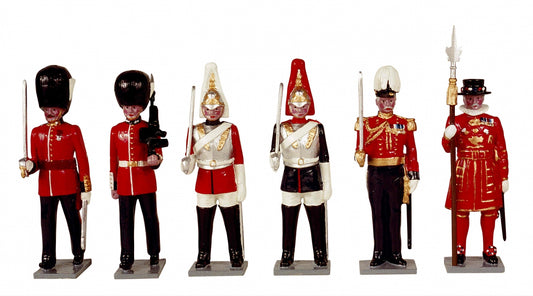 Six Guards of London toy soldier set.