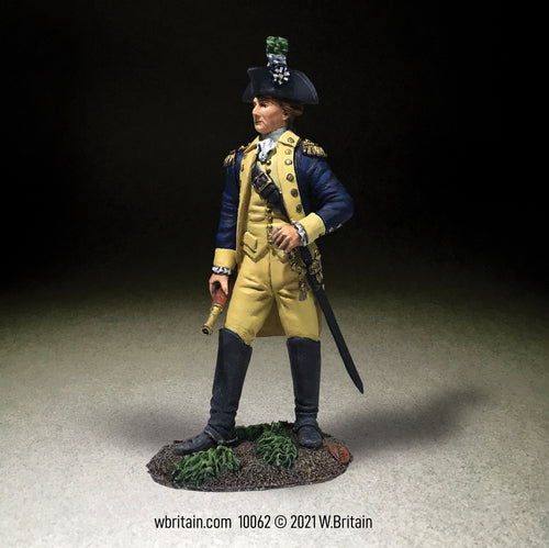 Collectible toy soldier miniature Marquis de Lafayette in uniform.