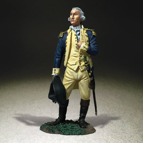 Collectible toy soldier miniature George Washington standing in uniform.