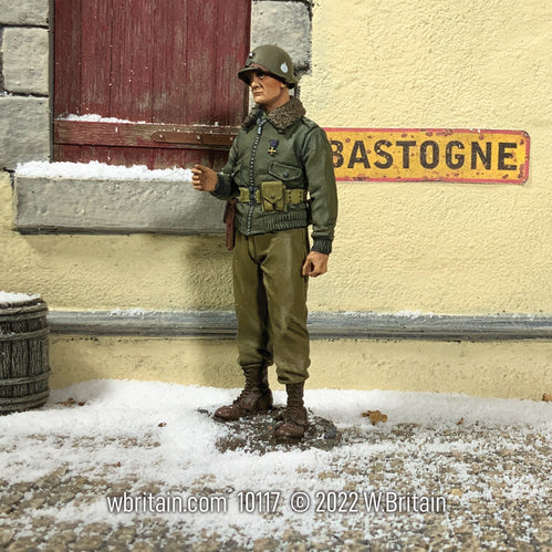 U.S. General McAuliffe 101st Airborne 1944-45. He is at Bastogne.