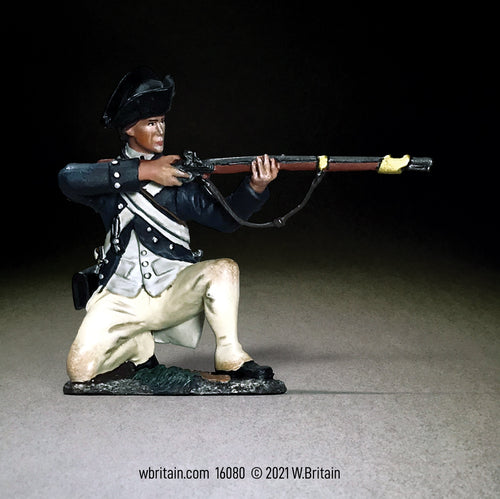 Collectible toy soldier miniature George Rodgers Clark Illinois Regiment Kneeling Firing.