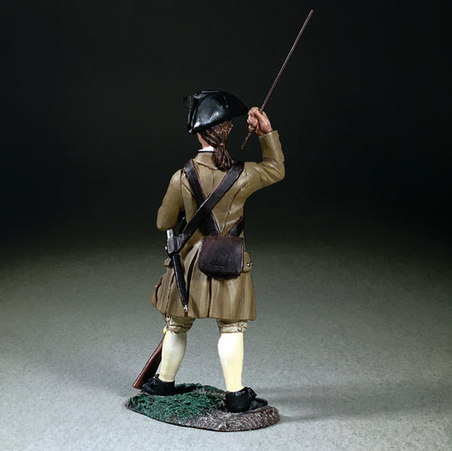 Collectible toy soldier miniature Colonial Militia Standing Loading Musket.