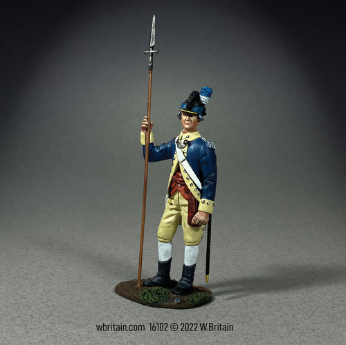 Collectible toy soldier miniature Washington's body guard with Spontoon.