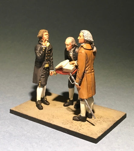 Collectible toy soldier miniature George Washington being sworn into office.