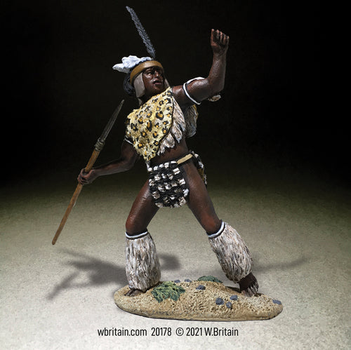 Collectible toy soldier miniature army men Zulu uThulwana Regiment Throwing Spear.