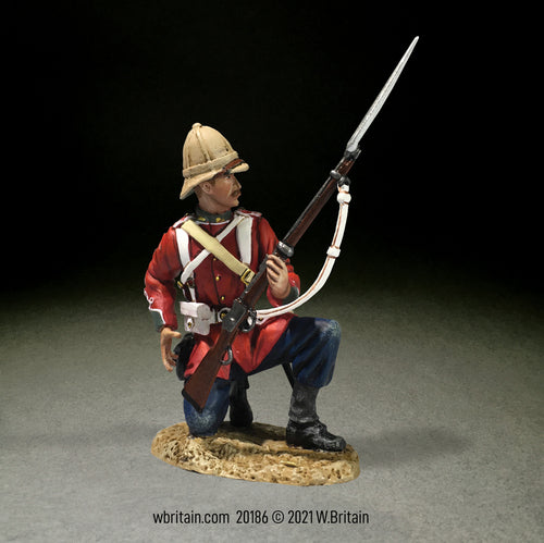 Collectible toy soldier miniature 24th Foot Kneeling Loading.