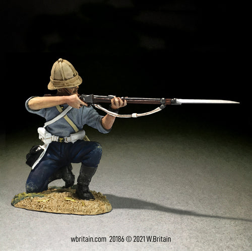 Collectible toy soldier miniature 24th Foot Firing in Shit sleeves.