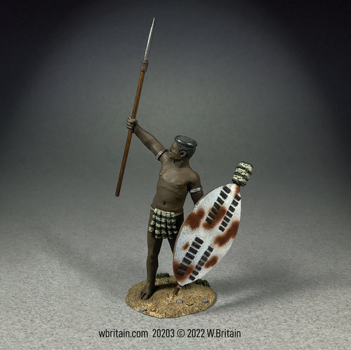 Collectible toy soldier miniature army men Zulu Warrior Signaling 1879