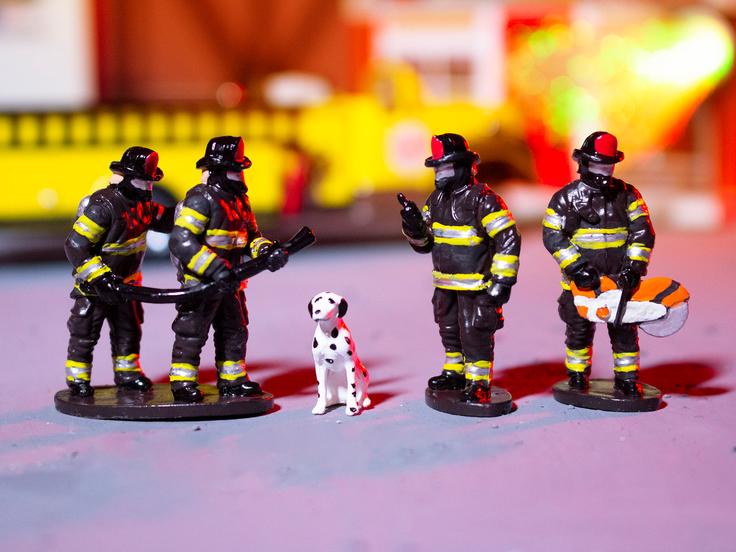 Firefighter figures and Dog