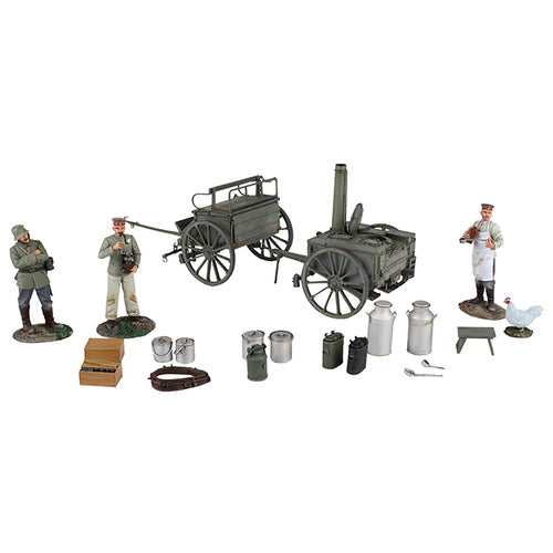 Toy soldier miniature army men German 1908 Hf11 Limber Field Kitchen.