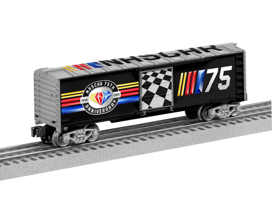 Lionel model train rail car o scale Nascar 75th Anniversary.