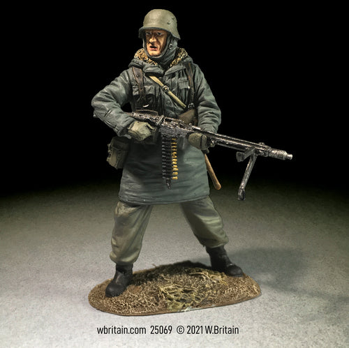 Toy soldier Waffen SS Grenadier in Kharkov Parka with MG 42.
