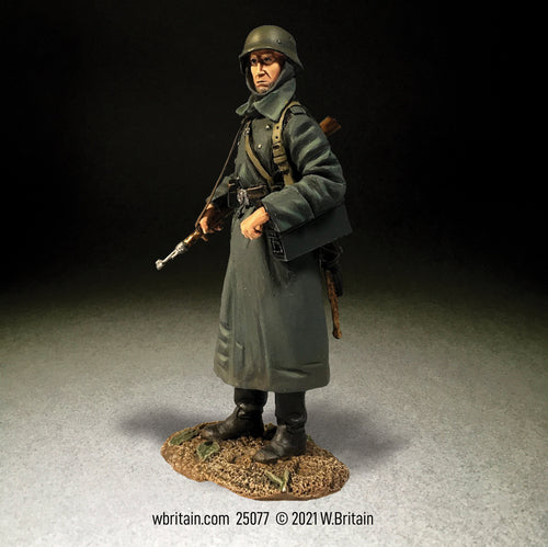 German Volksgrenadier Standing with Ammo Can